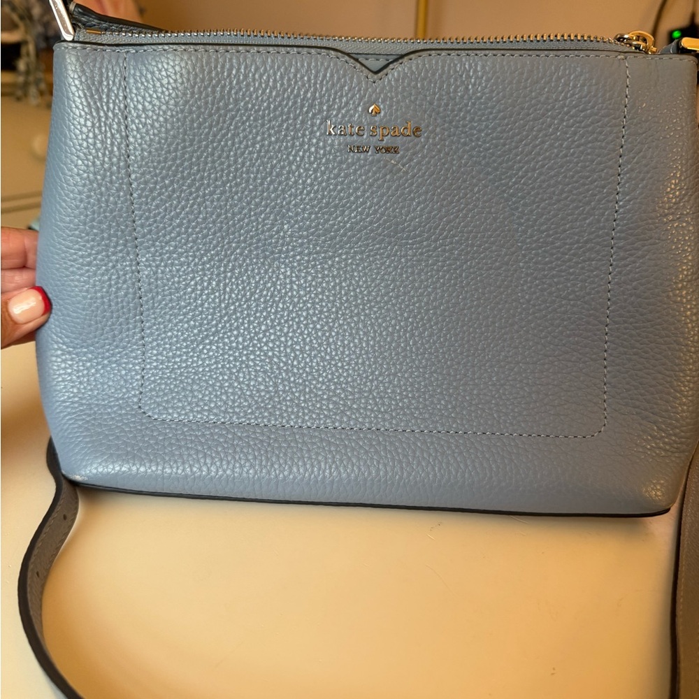 Kate Spade Blue Pebbled Leather Crossbody